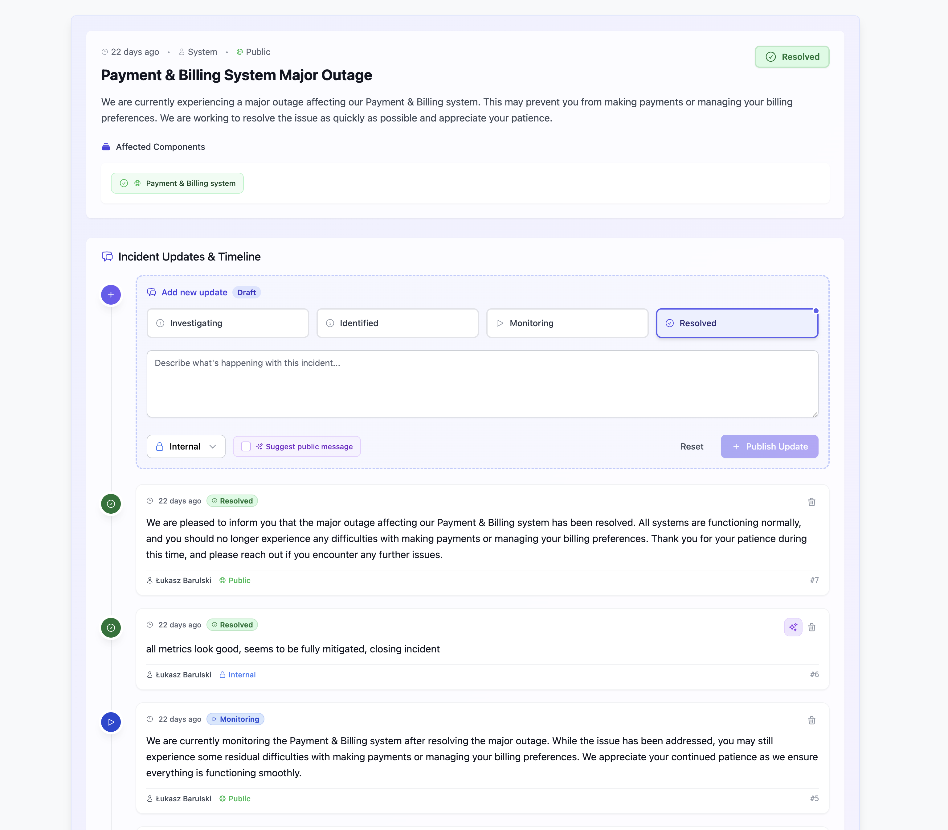 UpReport Dashboard